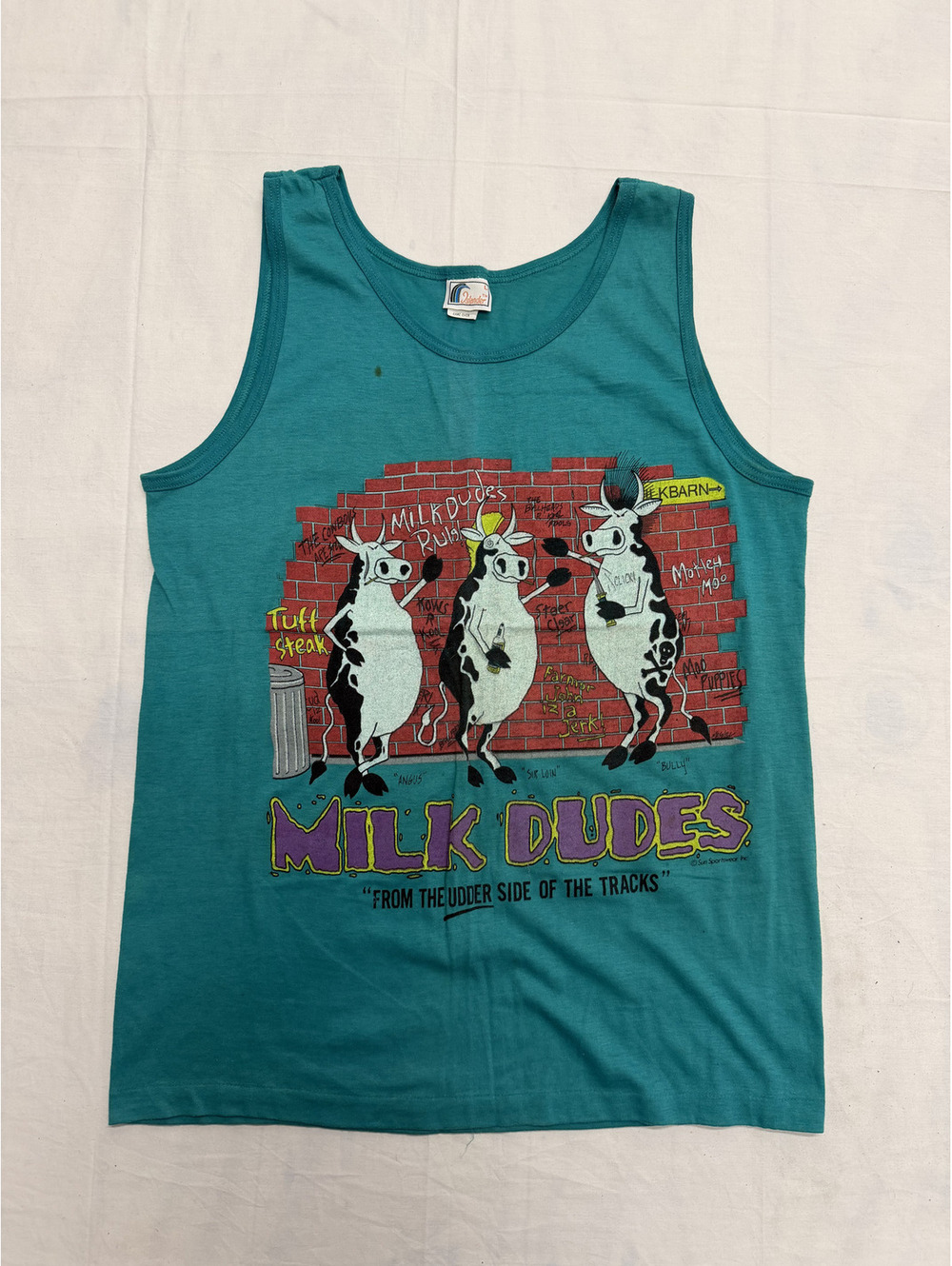 Vintage Islander "Milk Dudes" Graphic Tank Top, Size Large